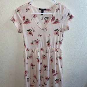 Forever 21 - Light Pink Short Floral Dress S
